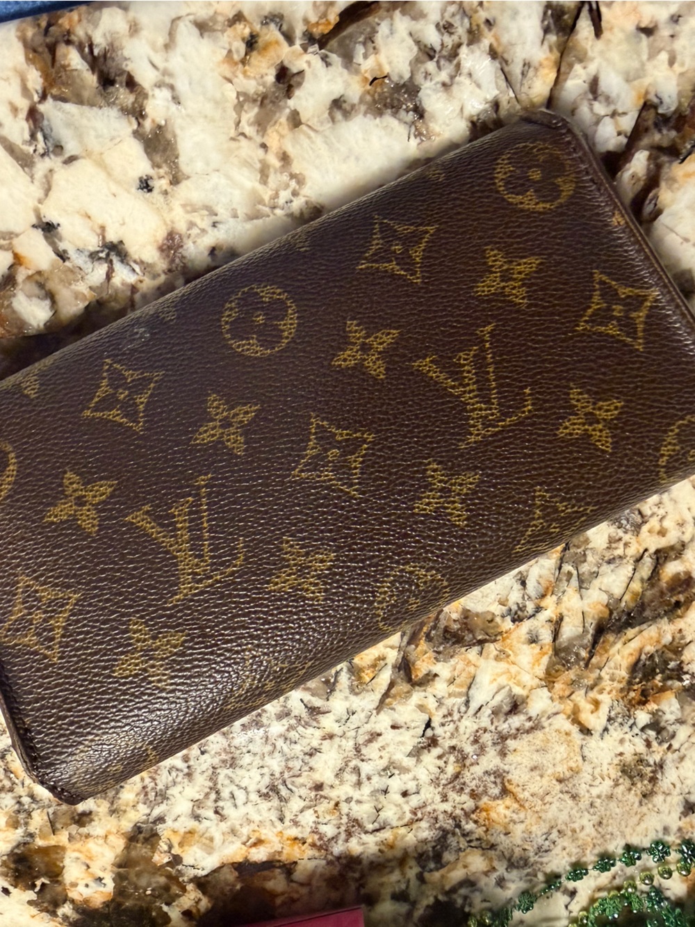Louis Vuitton LV Authentic Brown Monogram Continental Wallet Gold Vintage - Picture 2 of 8